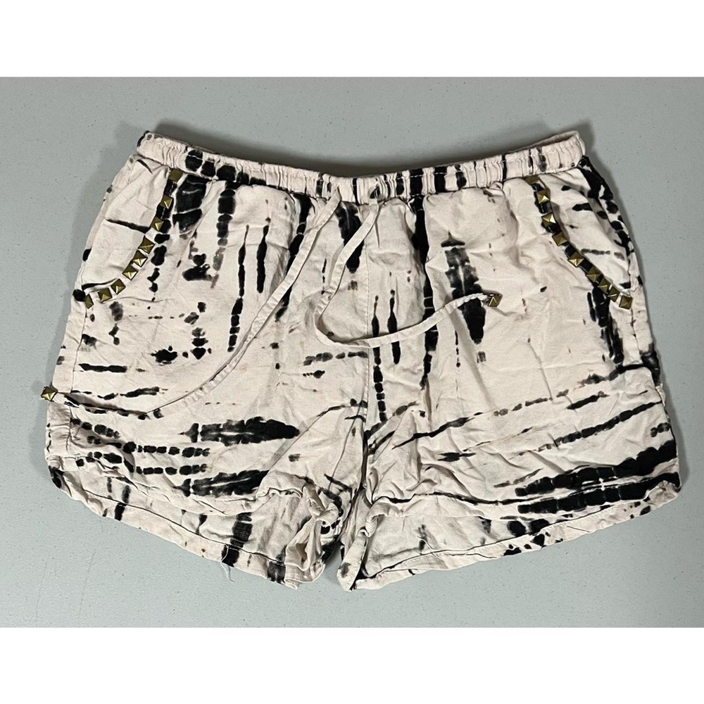 Tie Dye Acid-Wash ‘Devotchkas’ ‘Nausea’ Punk Band Patches Shorts Bottoms Size S